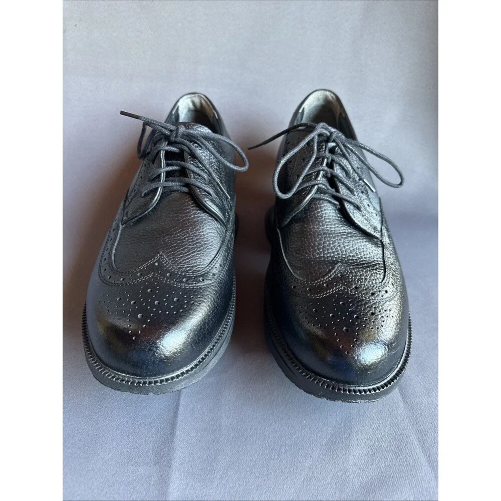 Z-Coil Black Dress Shoes Men’s 10 M Spring Back Relief Leather Lace Up